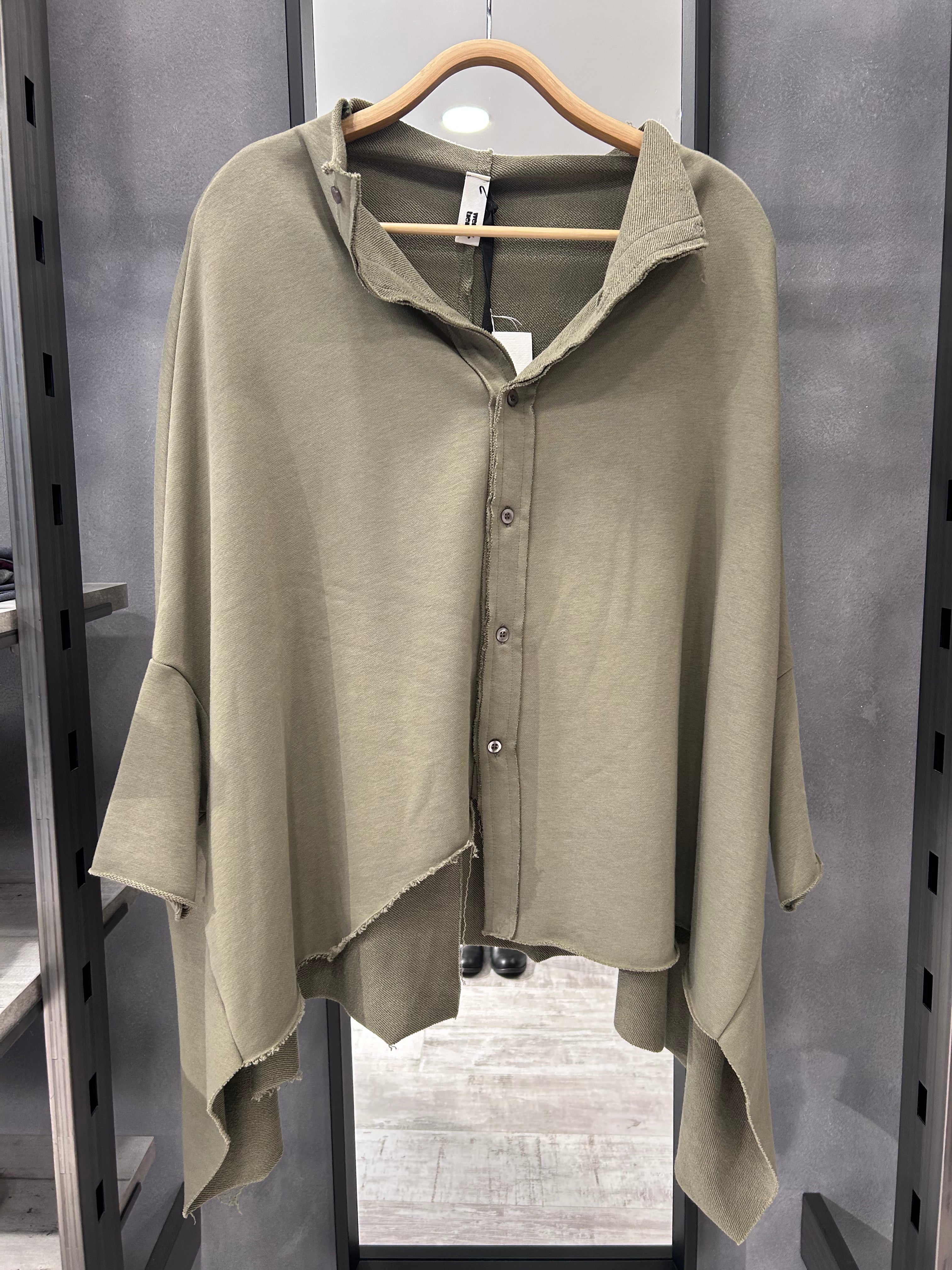 Cardigan asimmetrico in felpa