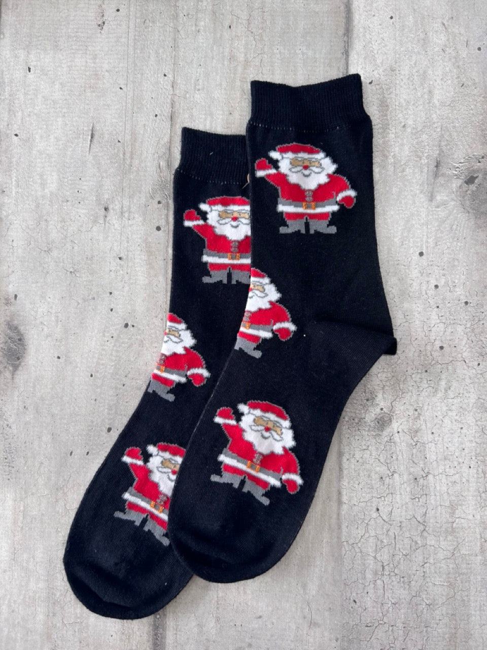 Calzini neri con Babbo Natale