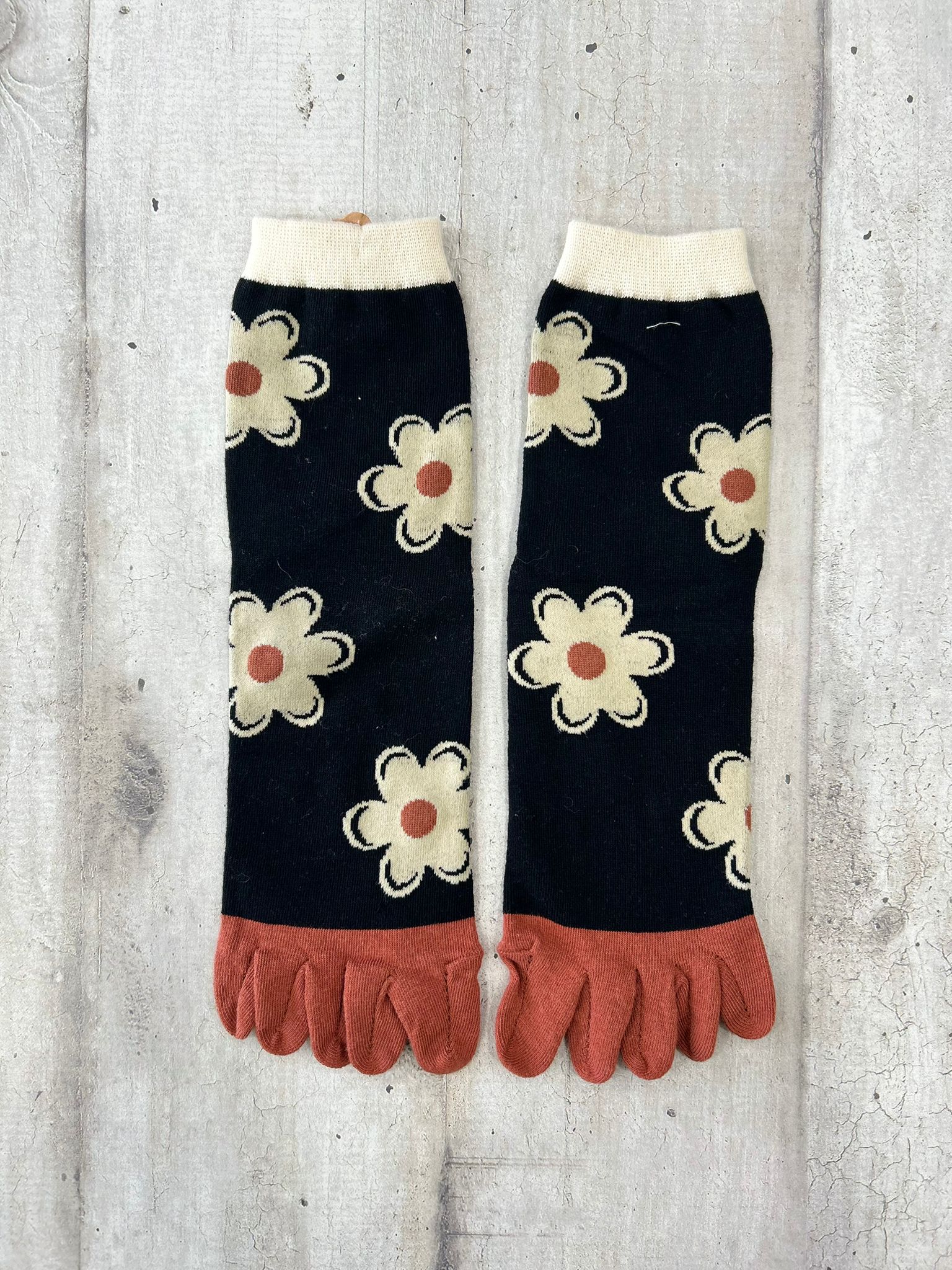 Calzini a 5 dita floreali