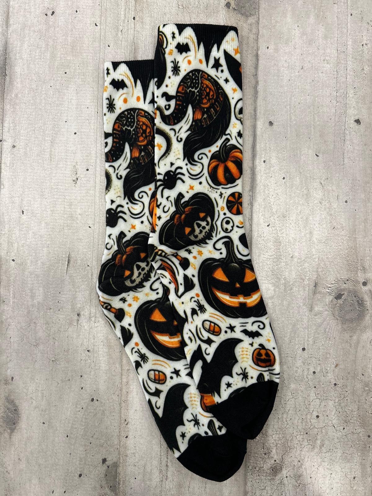 Calzini Halloween con fantasmi, zucche e pipistrelli