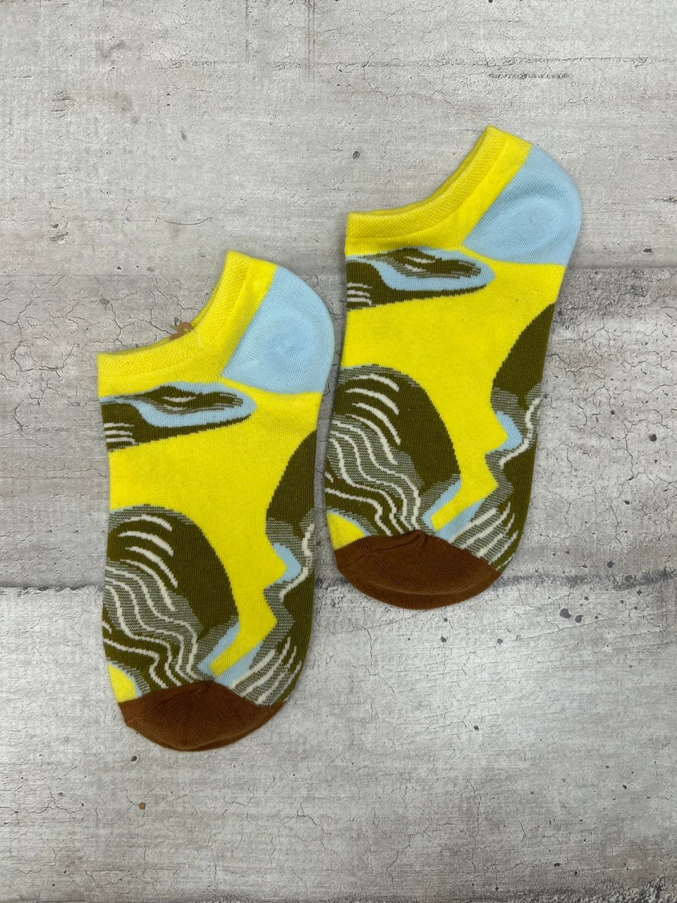 Calzini fantasia astratta giallo lime