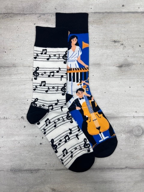 Calzini fantasia musica e note musicali