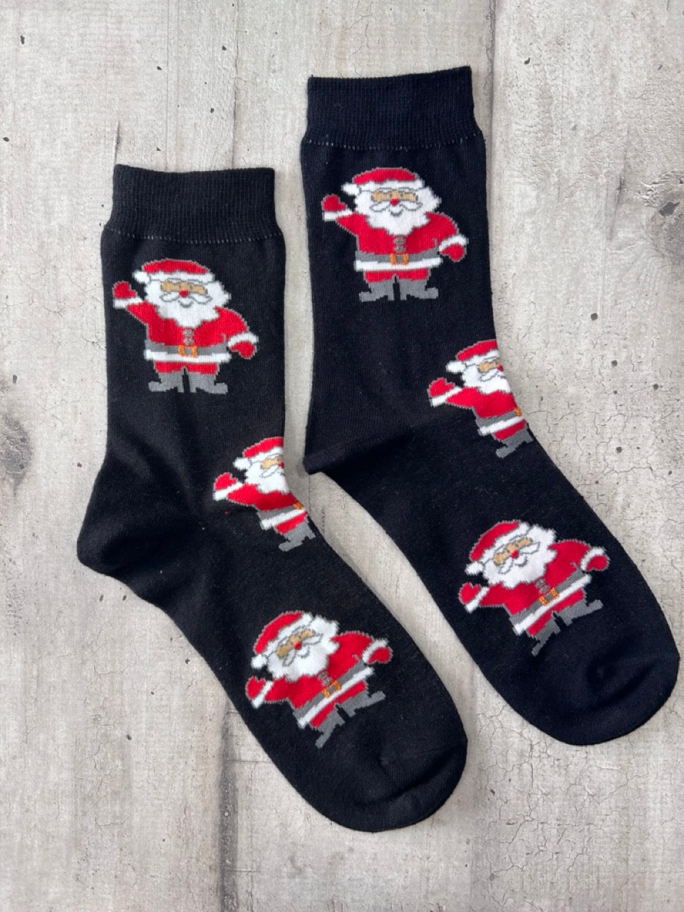 Calzini neri con Babbo Natale