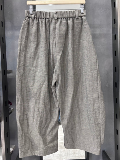 Pantaloni Ampi con Tasche Applicate e Vita Elasticizzata
