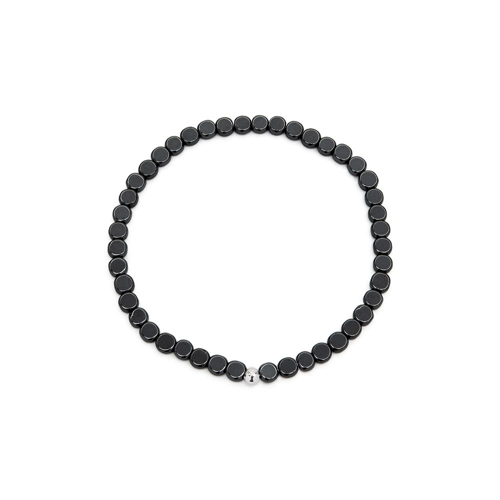 Bracciale elastico sfere piatte ematite