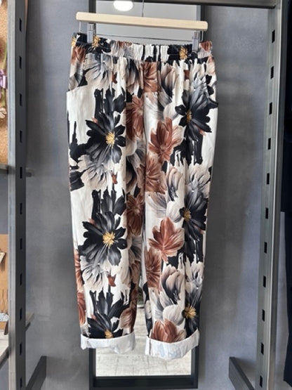 Pantalone con stampa floreale