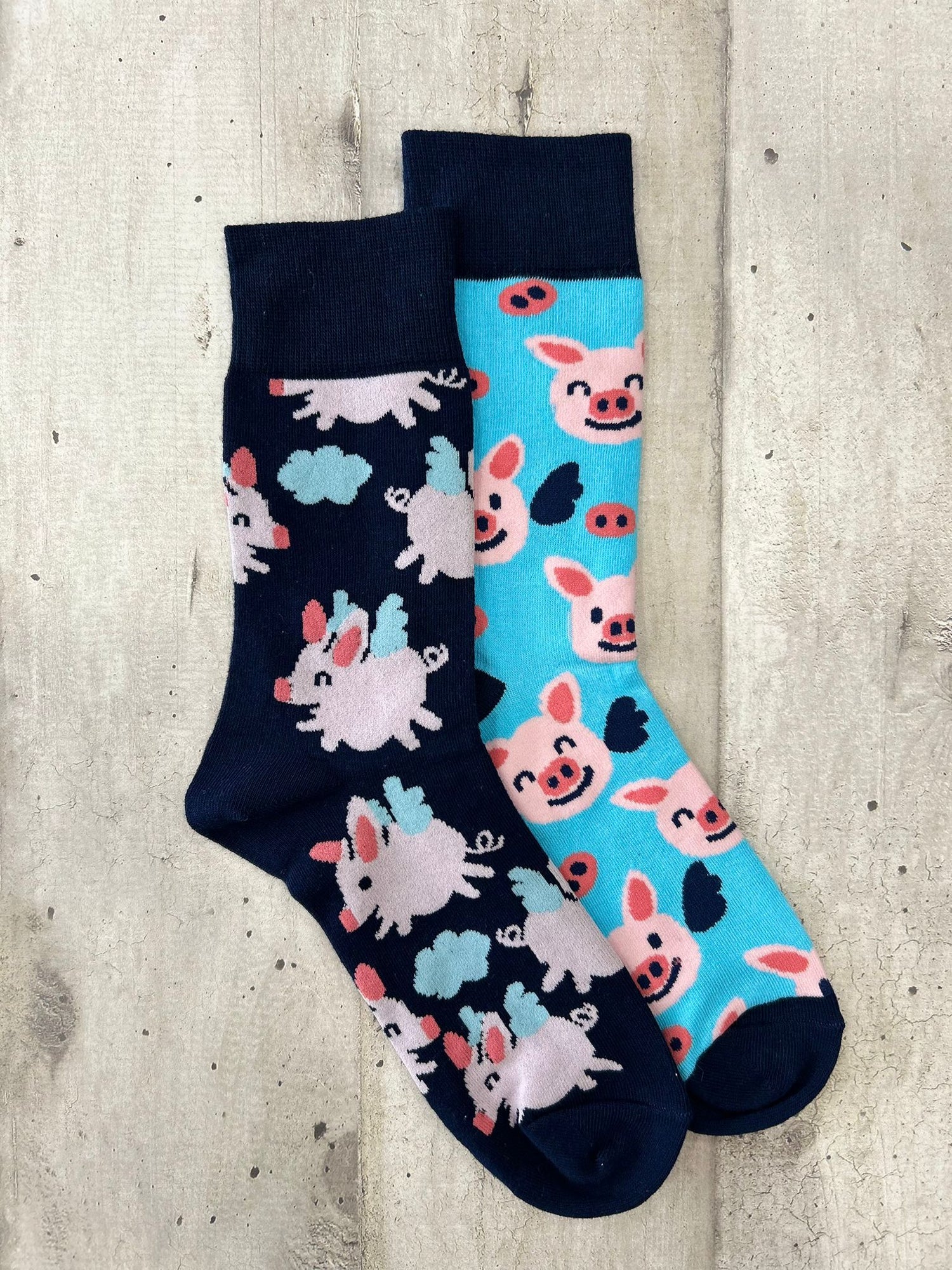 Calzini spaiati maialini volanti