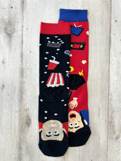 Calzini spaiati cinema e popcorn