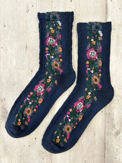 Calzini ricamati con motivo floreale