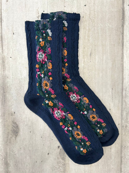 Calzini ricamati con motivo floreale