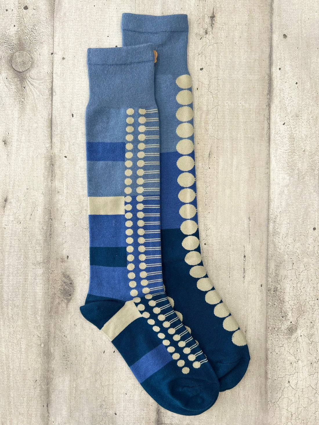 Calzini al ginocchio spaiati blu