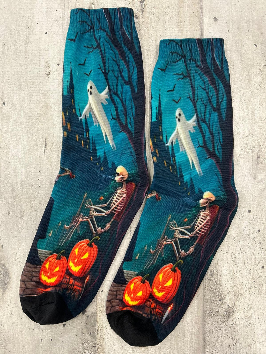Calzini Halloween co fantasmi, zucche e scheletri