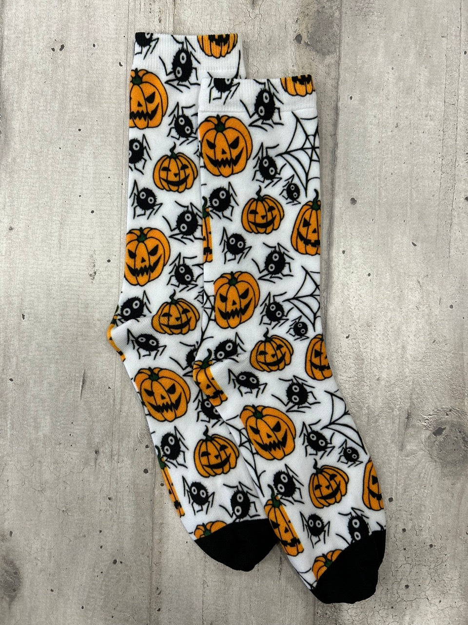 Calzini Halloween con zucche e ragni