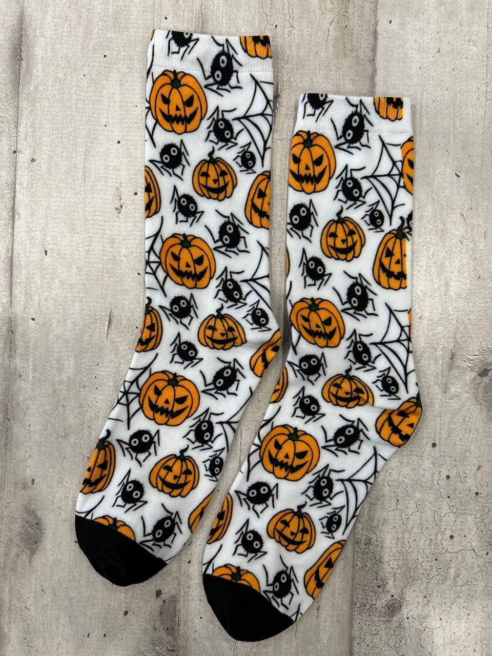 Calzini Halloween con zucche e ragni